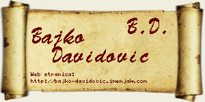 Bajko Davidović vizit kartica